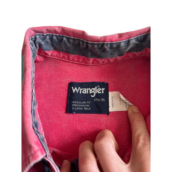 Wrang Vintage Brushhopper In Pink/Blue size 17.5-35, Pre-Loved Country Cowboy - Picture 9 of 11